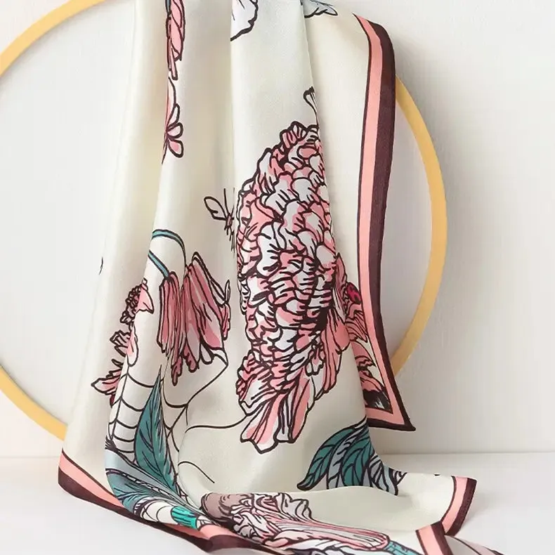 Fragrance Fully (Man Tingfang) - Silk Neckscarf, Chinese Style, Hangzhou Silk