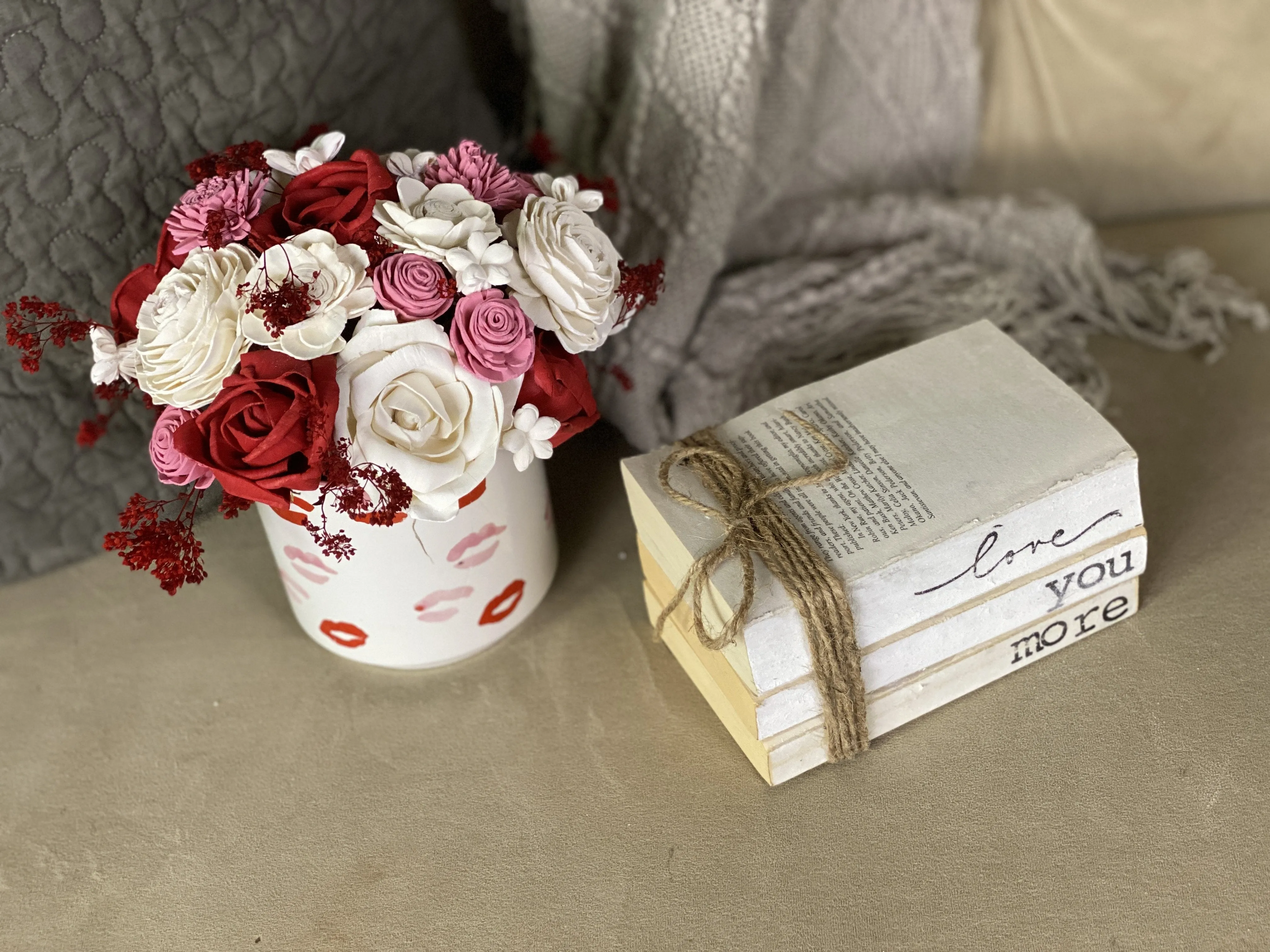 Kisses! Small Red and Pink Sola Flower Arrangement