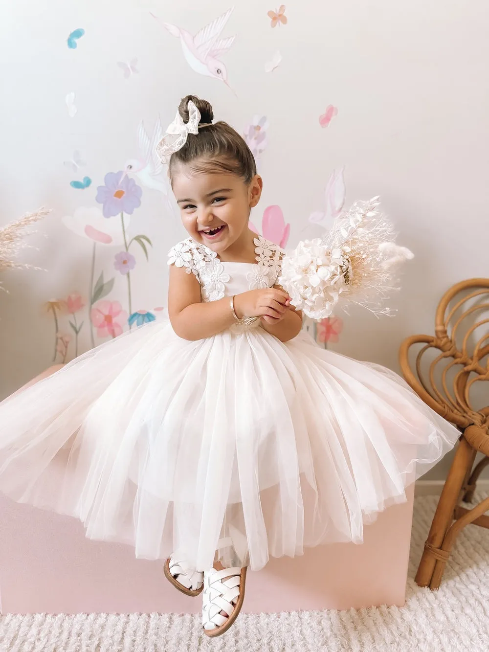 Layla Girls White Tutu Dress