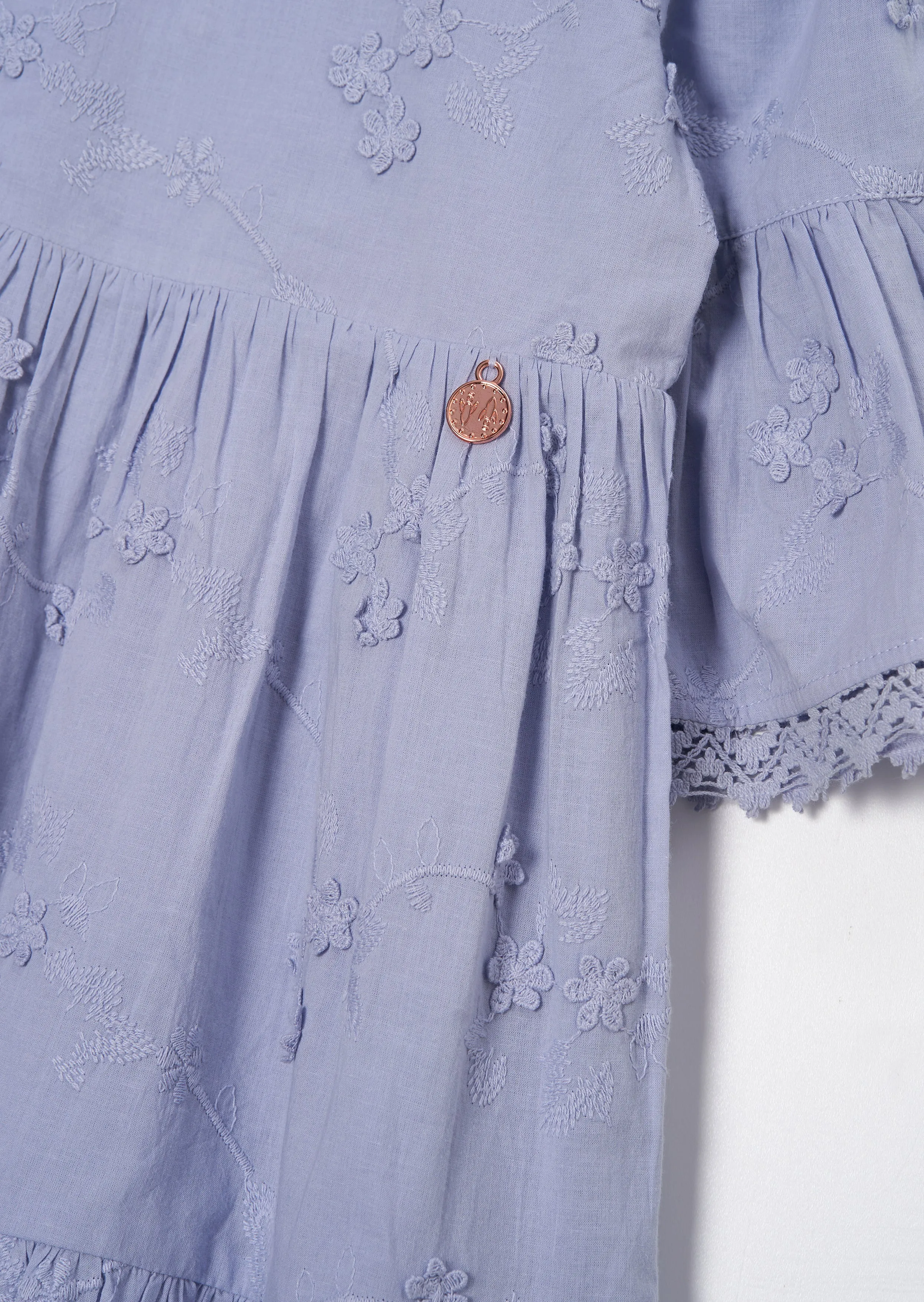 Natalia Blue 3D Flower Dress