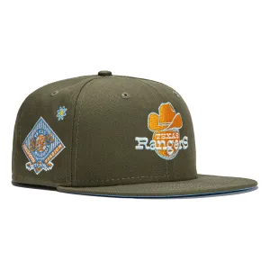 New Era 59Fifty Super Bloom Texas Rangers Stadium Patch 1972 Hat - Olive