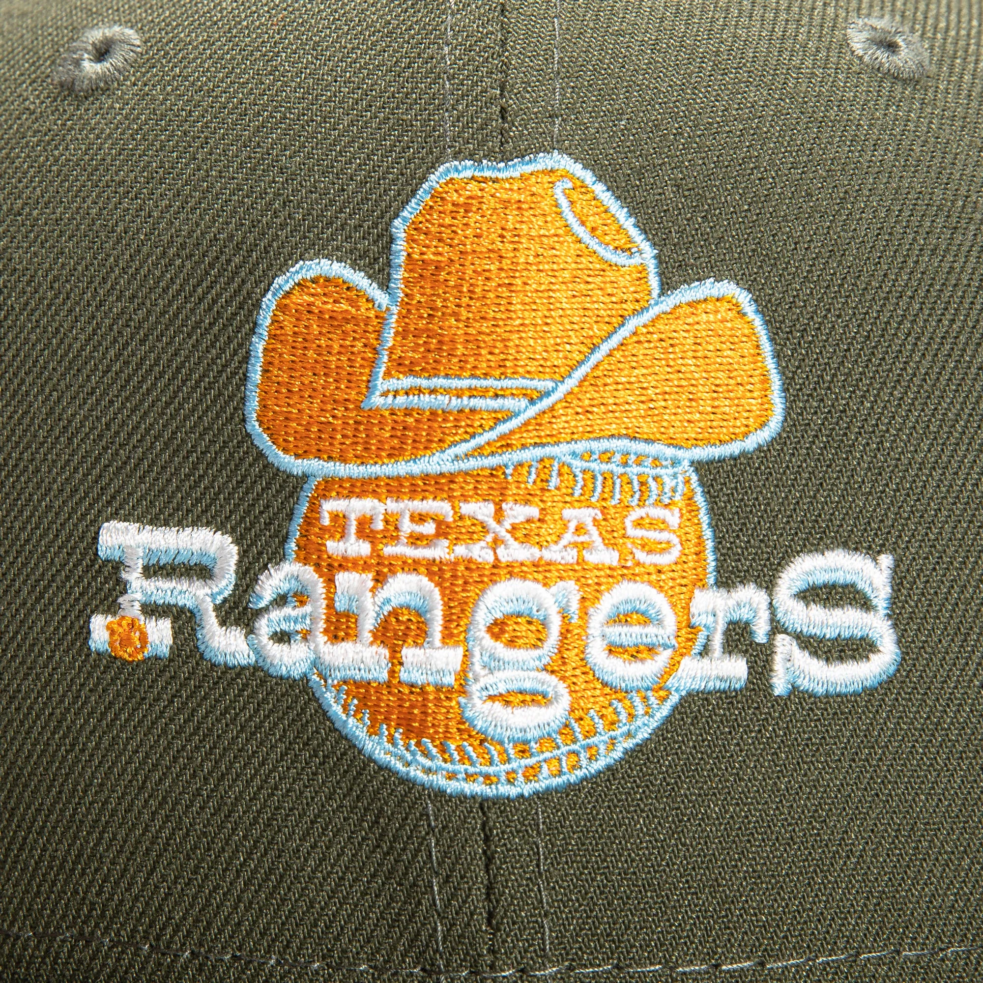 New Era 59Fifty Super Bloom Texas Rangers Stadium Patch 1972 Hat - Olive