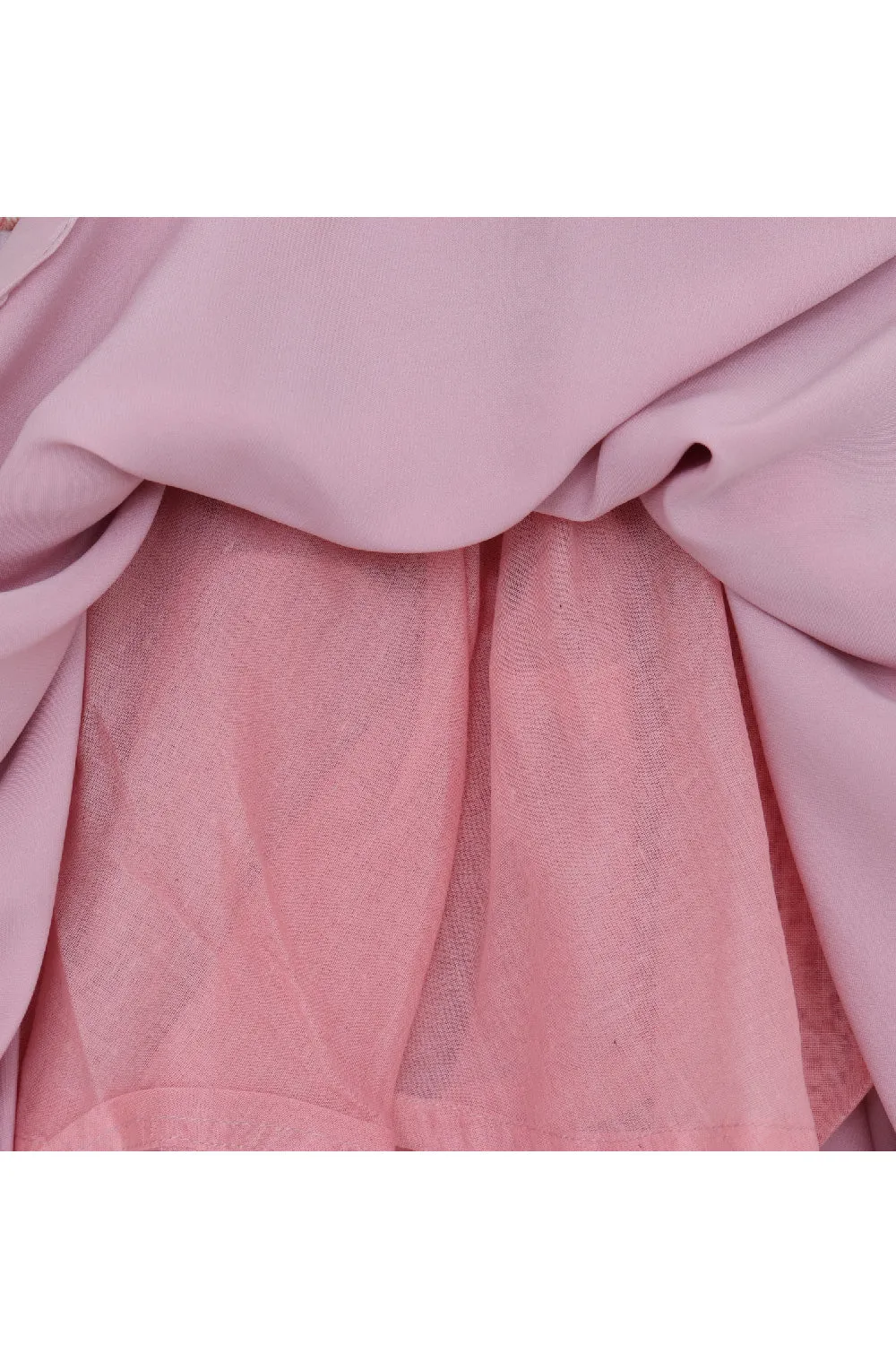 Rose Pink Handmade Flower Detailing Satin Dress
