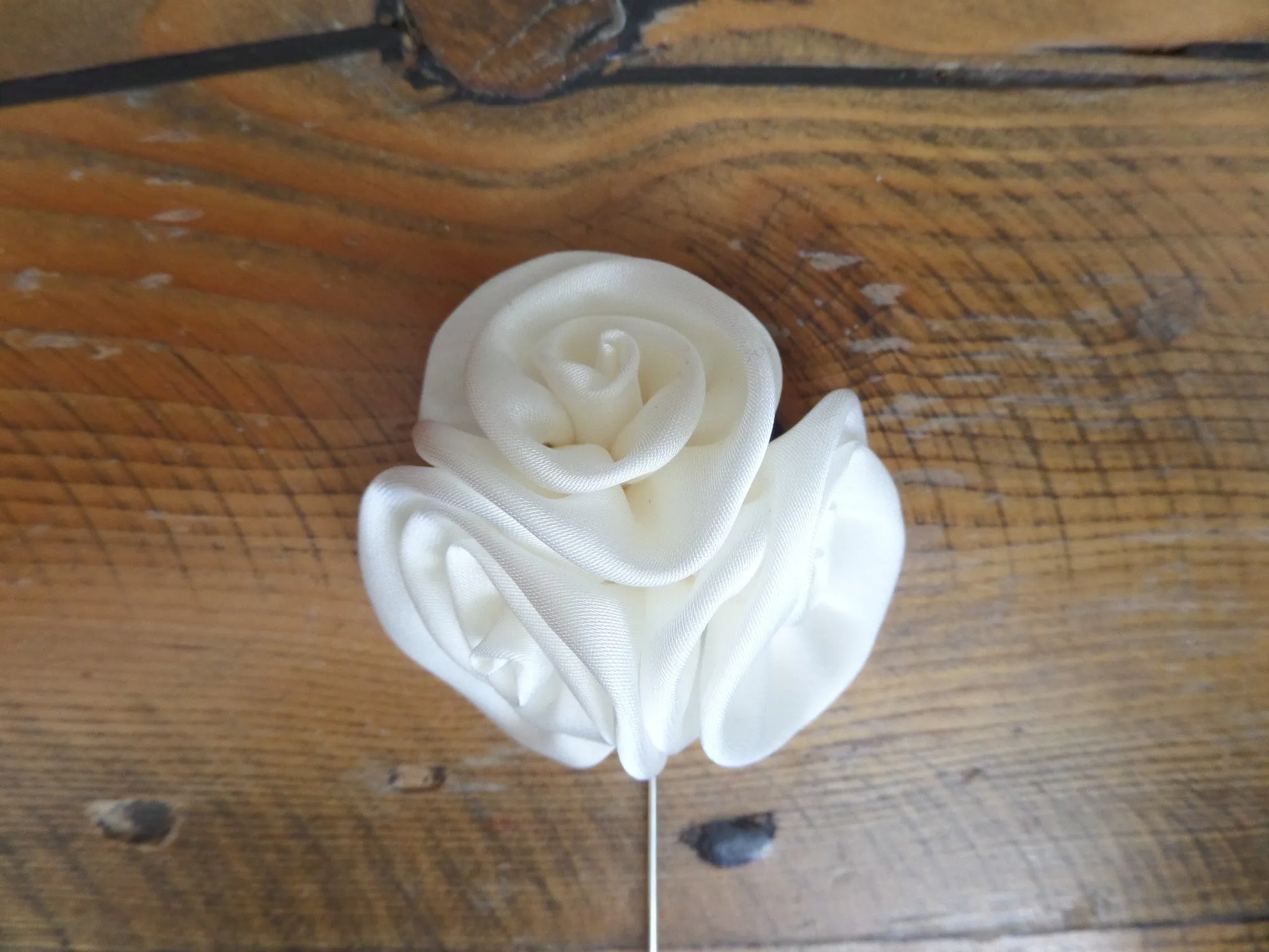 White Ivory Flower Lapel Pin